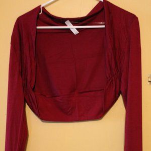 RAYON LONG SLEEVE STYLE BOLERO CROP SHAWL